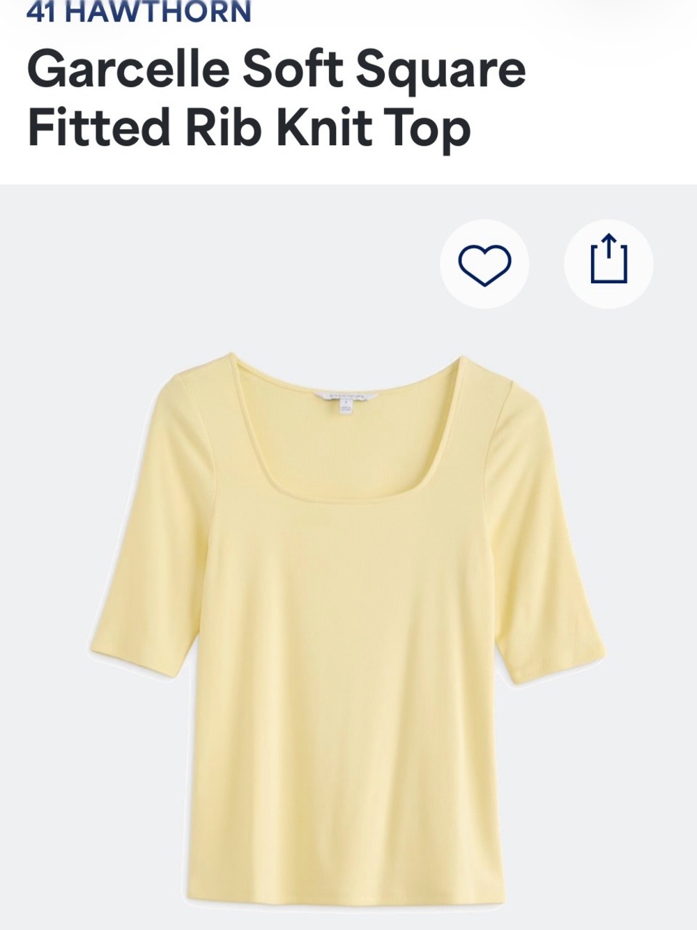 41 Hawthorn Yellow Garcelle Square Neck Rib Knit Top